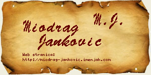 Miodrag Janković vizit kartica